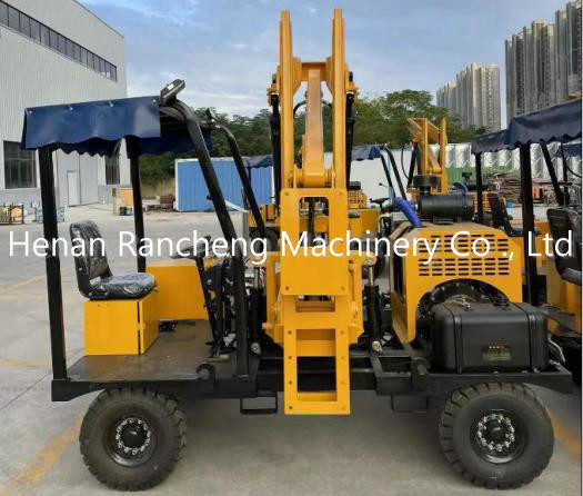 39KW Engine Solar Pile Driving Machine 50 - 300mm Drilling Dia 2.6m Piling Height