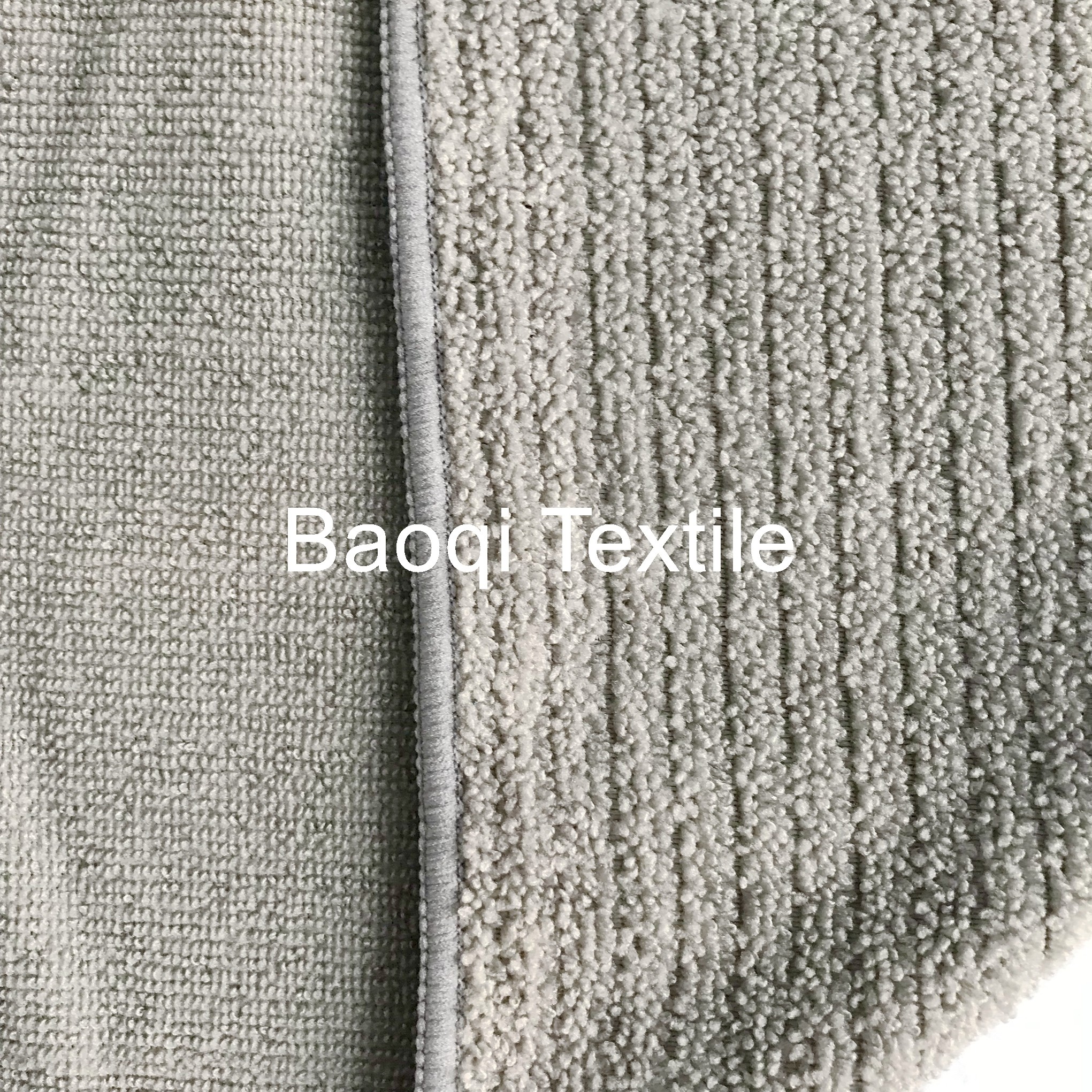 Grey popular solid single stripe dish rags microfiber tea towels wipes,single side kitchen cleaning rags size 30*30cm