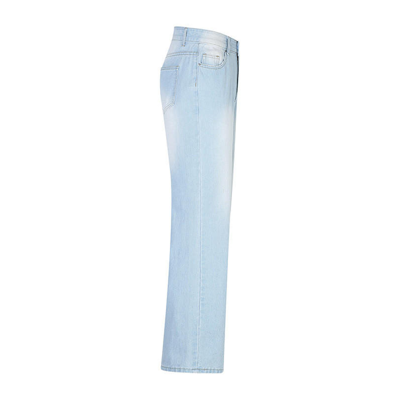 Bespoke European American High Waisted Loose Wide Straight Leg Jeans For Women