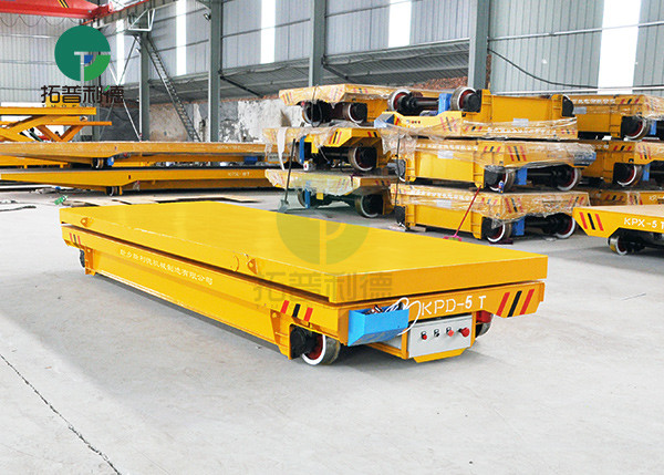 5 Ton Conductor Rail Powered Steerable Transfer Carts With Hydraulic Lifting Platform