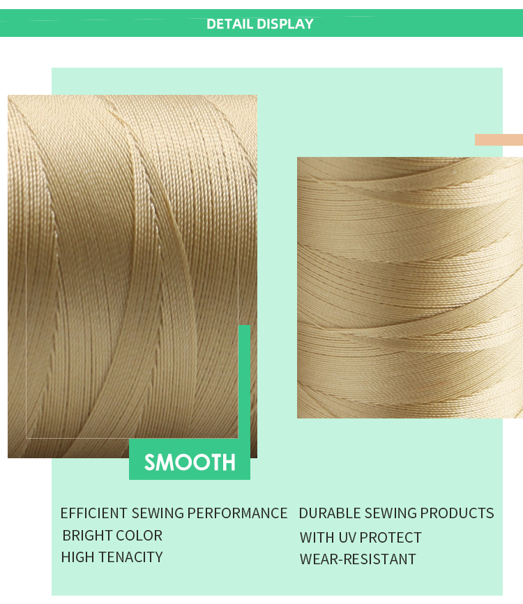 OEM ODM Accepted 4ply High Tenacity Polyester Bonded Thread for Shoes