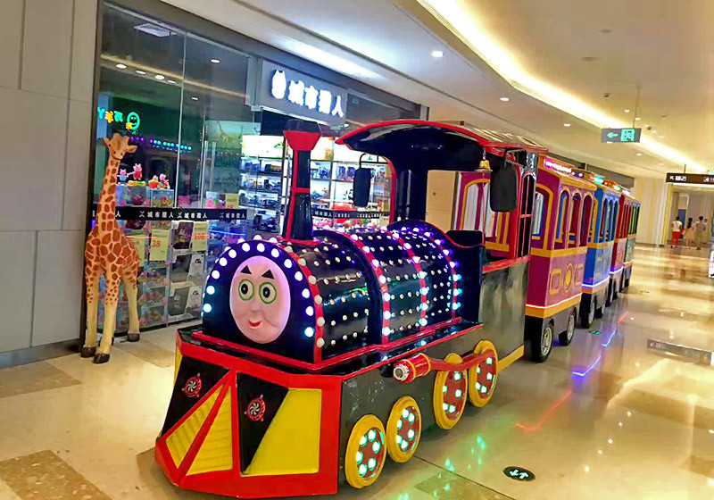 Fiberglass Shopping Mall Train Electric Ride On Train For Kids 18 Seat