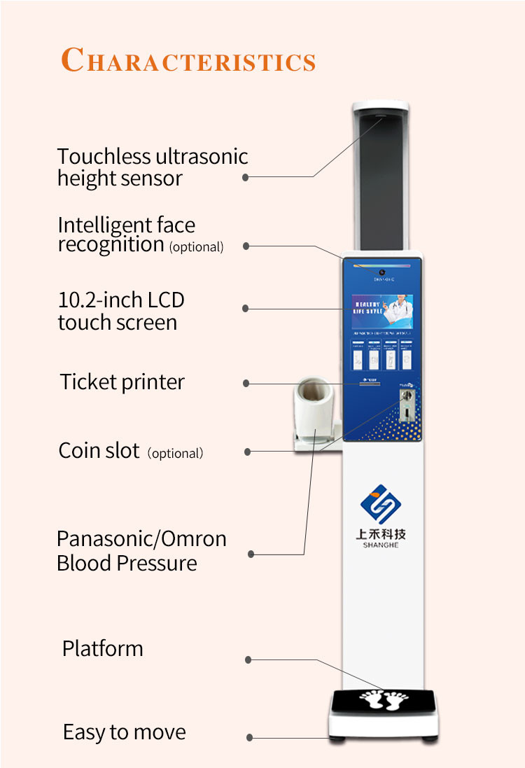 Blood Pressure Pulse Measurement height weight bmi scale calculate