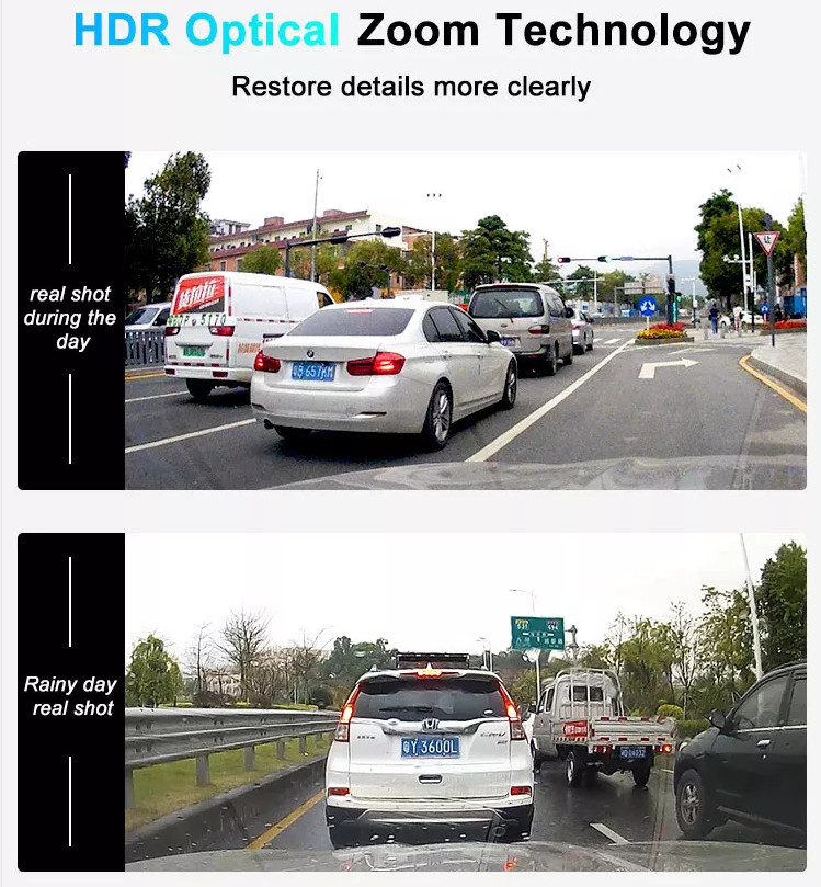 Vehicle 30FPS 2.5D Touch Screen Stream Dash Cam WIFI GPS Wide Angle
