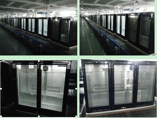 330L outdoor Stainless Steel Back Bar Cooler 2 swing glass doors (Sliding doors available too)