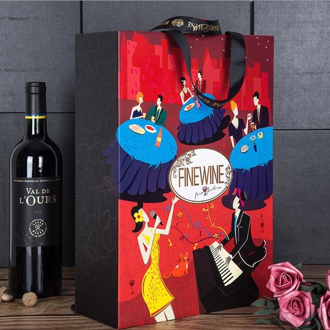 Two Wine Bottle Packaging Handmade Cardboard Wine Box