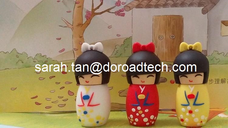 Cute Doll Shape 3D Soft PVC USB Flash Disk, USB Flash Drives