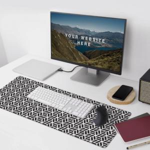 900*400*3mm Stock Waterproof Desk Mats with Printed Rubber Mouse Pads and Custom