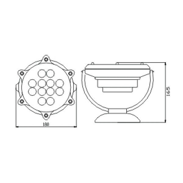 1320LM 12W 90 Degree RGB LED Underwater Lights For Swimming Pool