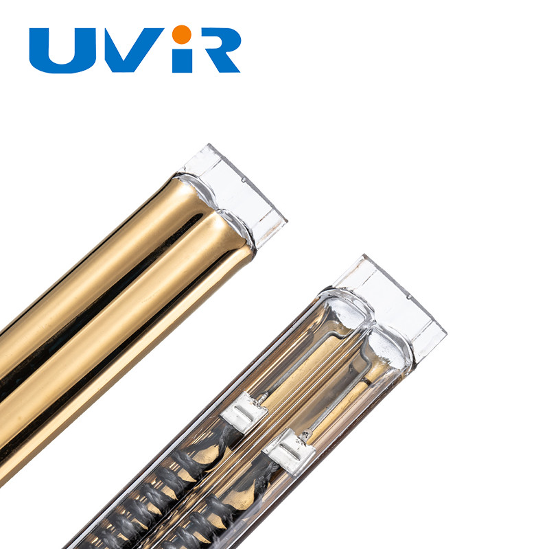 Twin Tube Medium Wave Golden Carbon Fiber Infrared Heating Lamp 4000W