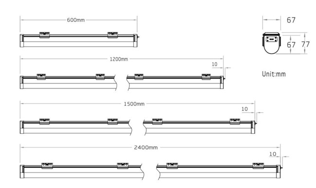 1500mm 45 Watt LED Tri Proof Light With Split Type Design IP66 2700K - 6500K