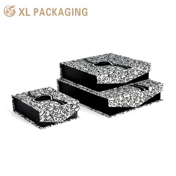 Custom Size Accepted Black Color Paper Jewellery Box Magnetic Paper Gift Jewelry