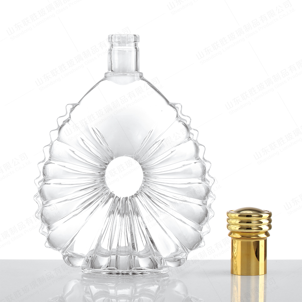 Acid Etch Surface Handling Glass Bottle For Transparent Engraving Whiskey Vodka Rum