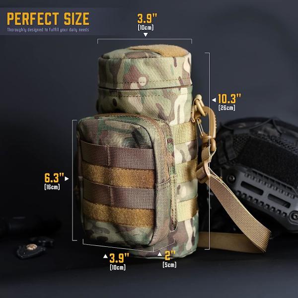 Tactical Molle Water Pouch, Tactical Bottle Holder Military Water Bottle Bag