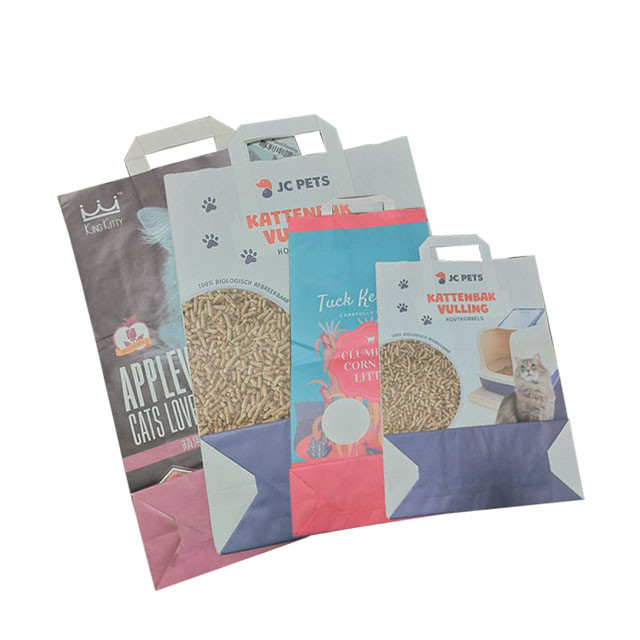 5L 10L Kraft Paper Packaging Bags Pet Natural Tofu Cat Litter Bag Open Mouth