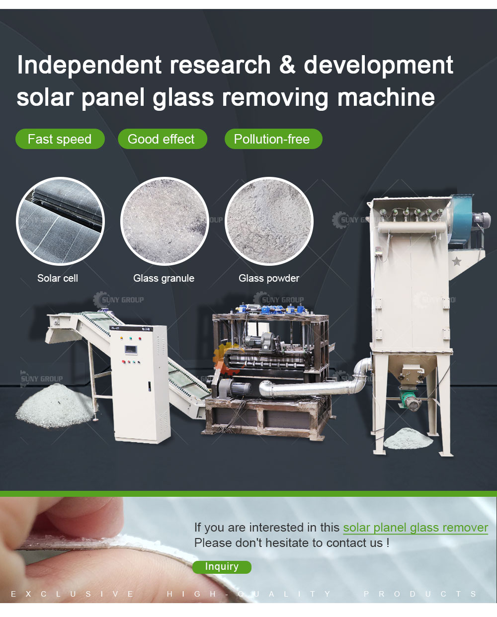 Solar Panel Glass Stripping Machine High Capacity and 1400-2000kg per Hour Efficiency
