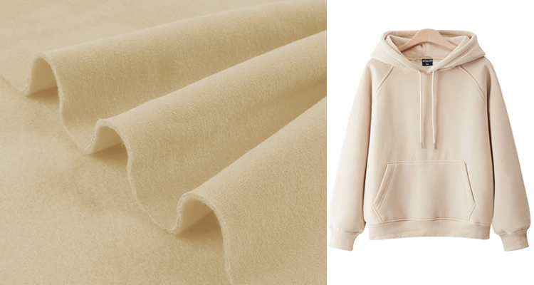 Heavy CVC Fleece Fabric 80 Cotton 20 Polyester 300GSM Hoodie Knitting Fabric