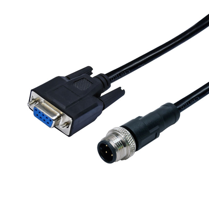 M12 Female 4pins A Code Molding Connector To D-Sub Female 9 Pins Waterproof Connector Cable
