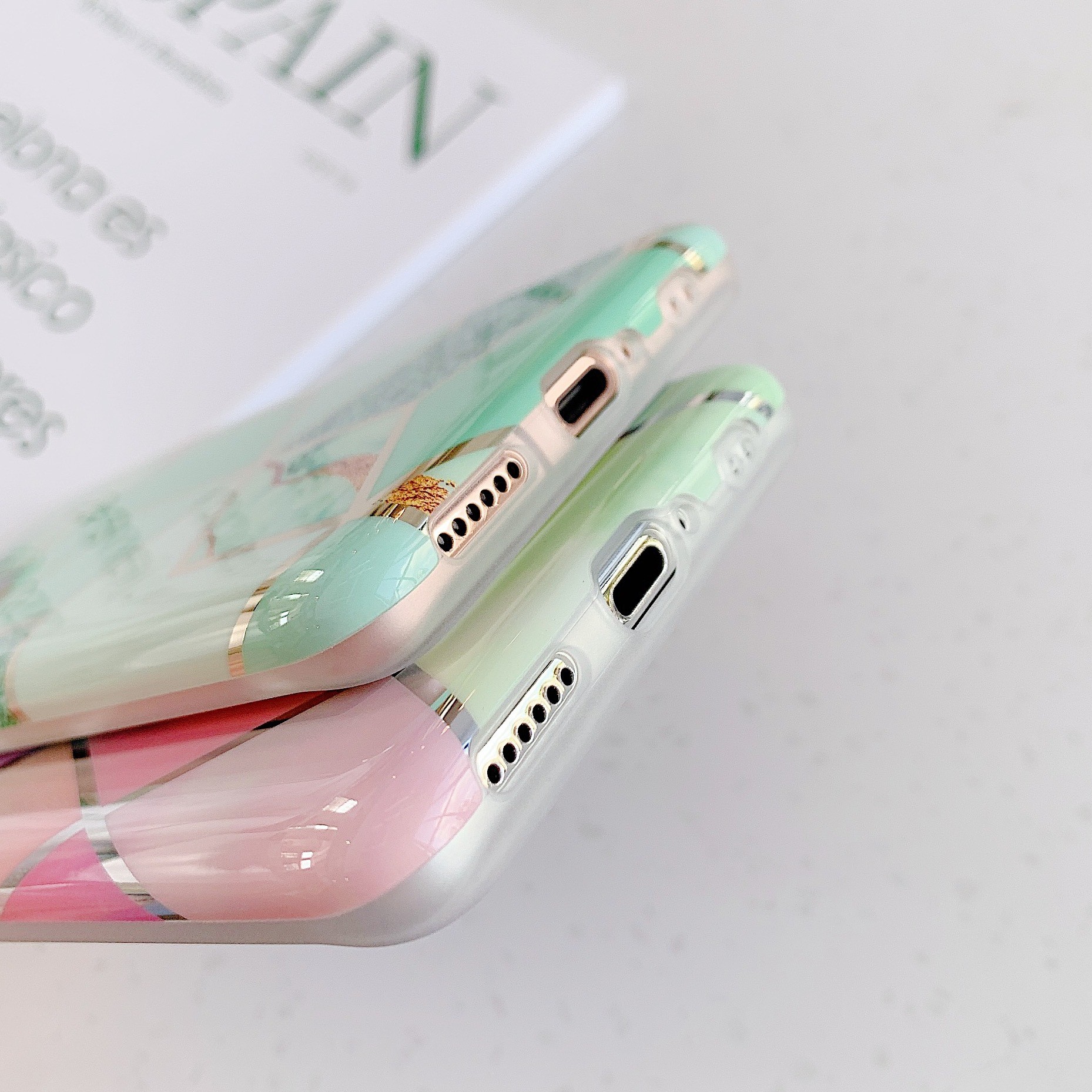 IMD Full Wrapped Glossy Phone Cover Mosaic Phone Case Shock free