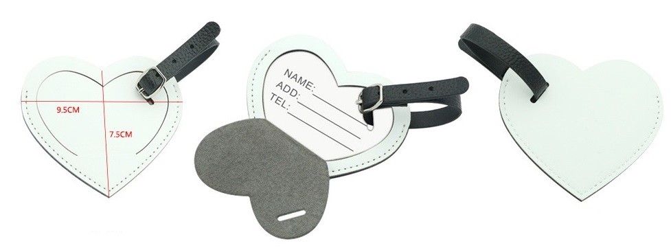 Custom Blank Sublimation PU Leather Luggage Tag For Sublimation Printing
