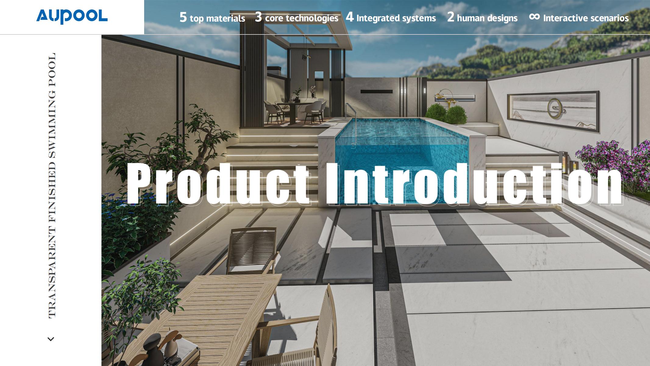 Transparent Finished Prefab Swimming Pool Humanized Design and Salt Chlorine Generator