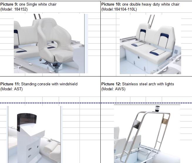 Durable Luxury Aluminum Rib Boat 216 Cm Width Impermeable Heavy Duty Deep - V Alloy Hull
