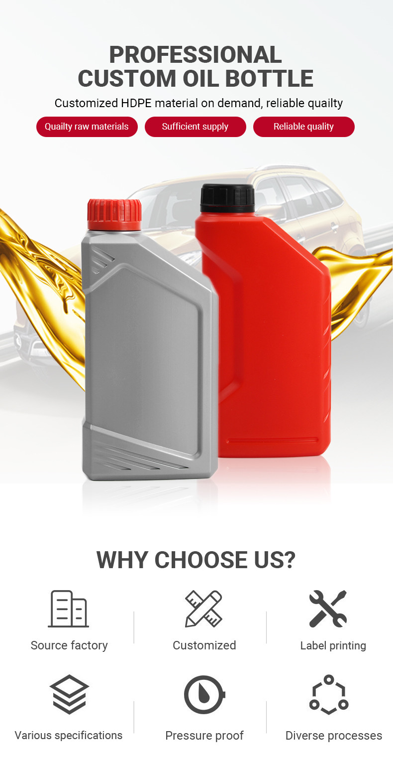 1 Litre Engine Oil Plastic Bottle Red Blue Silver Engine Oil Holder