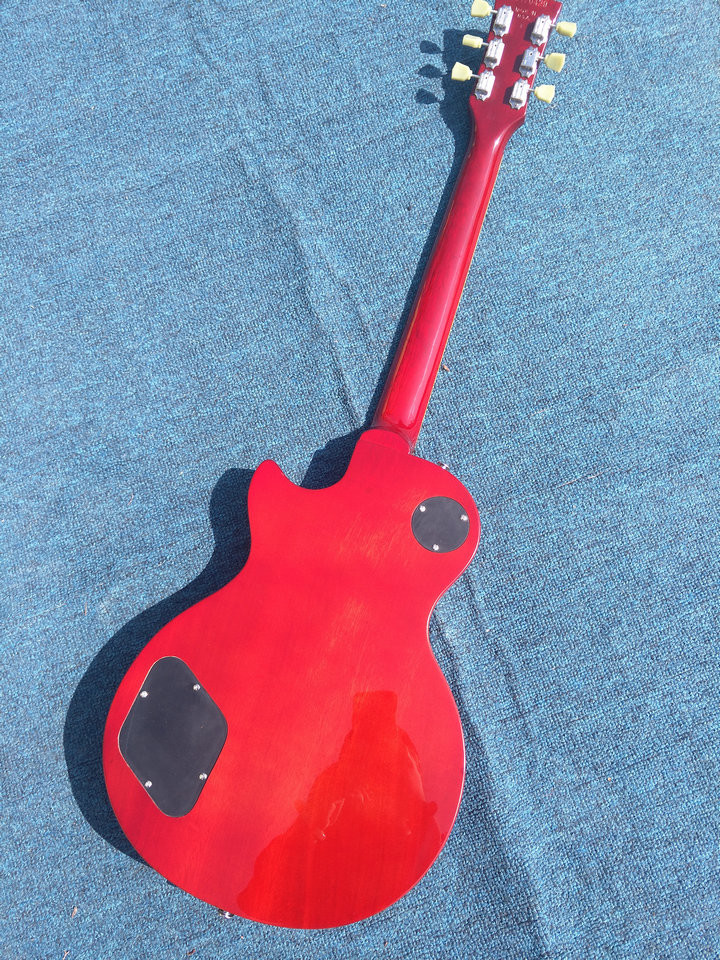 Tiger flame 1959 R9 LP standard electric guitar piece by piece neck body, Tune-o-Matic bridge, FRET binding free deliver