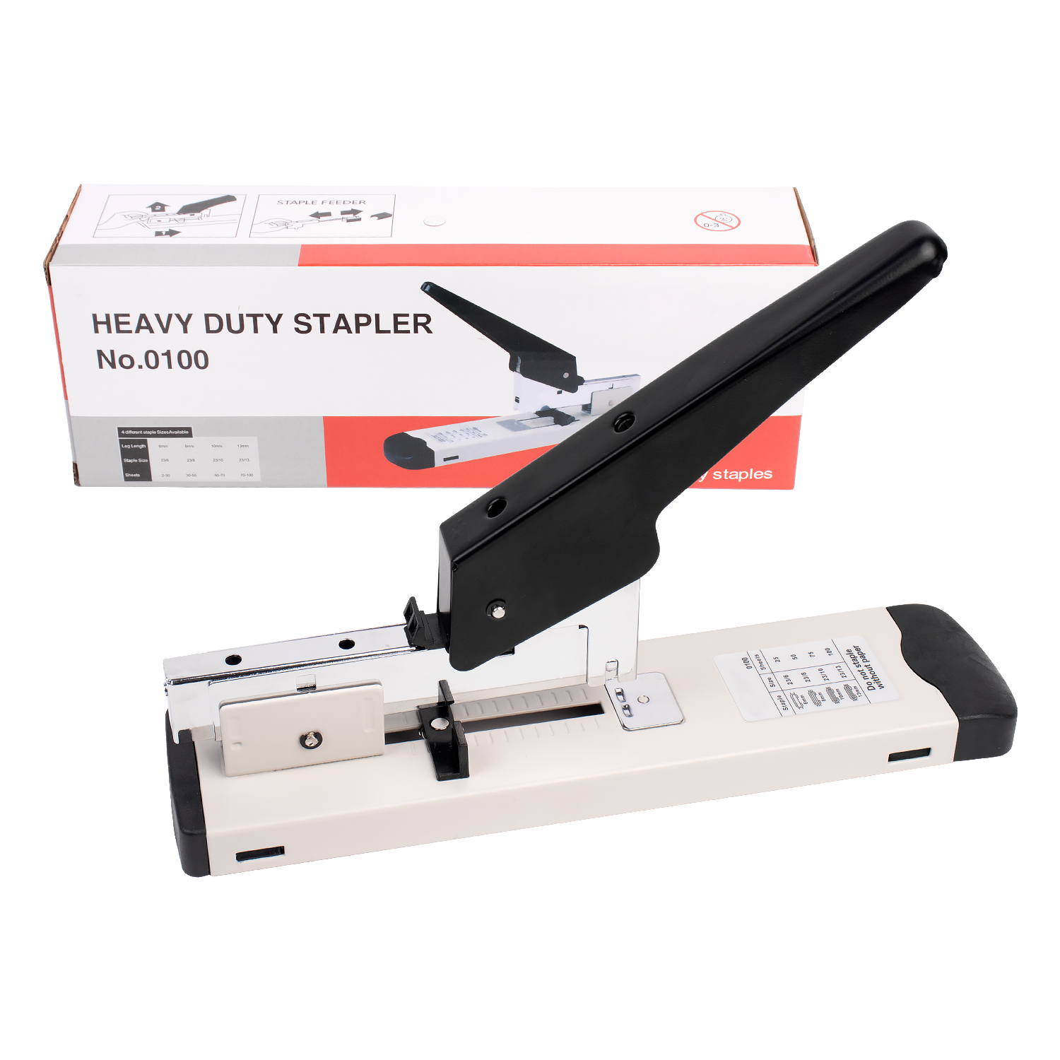 Manual Heavy Duty Stapler Machine for Office High Capacity 100 Sheets Big Book Stapler