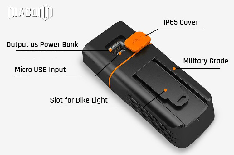 Front / Rear Lights Rechargeable Led Bike Light Set 3000mAh POLY Li - Ion Battery