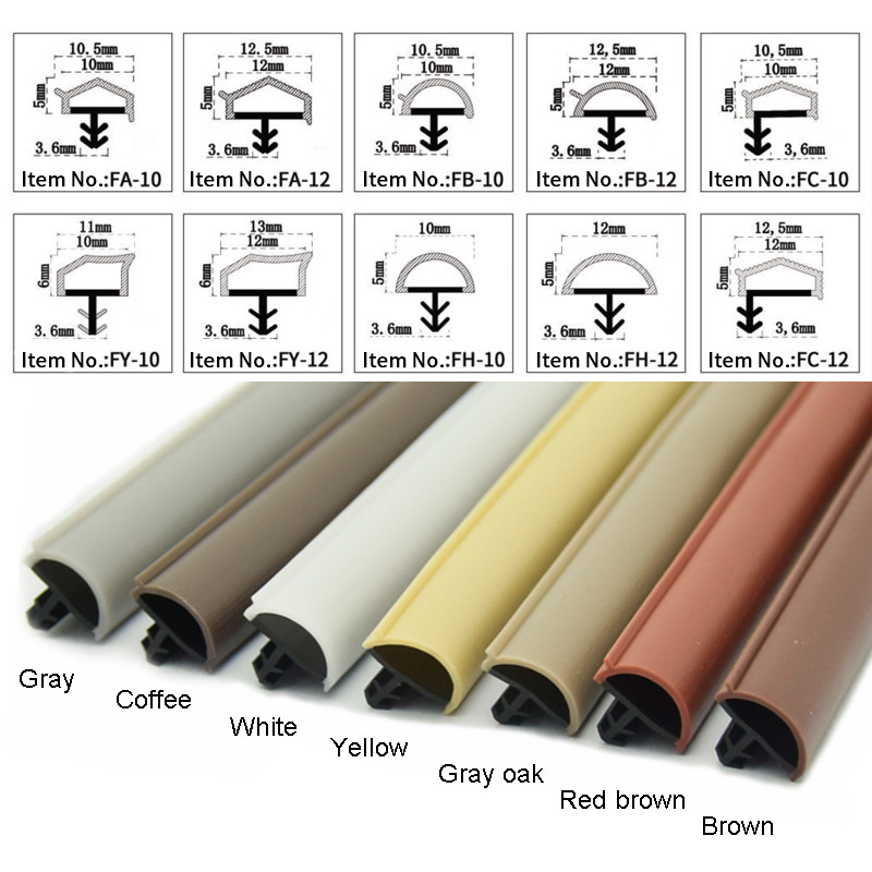 TPE Co-Extruded Wooden Door Rubber Seal Strips Weatherstrips Teak Wood Color