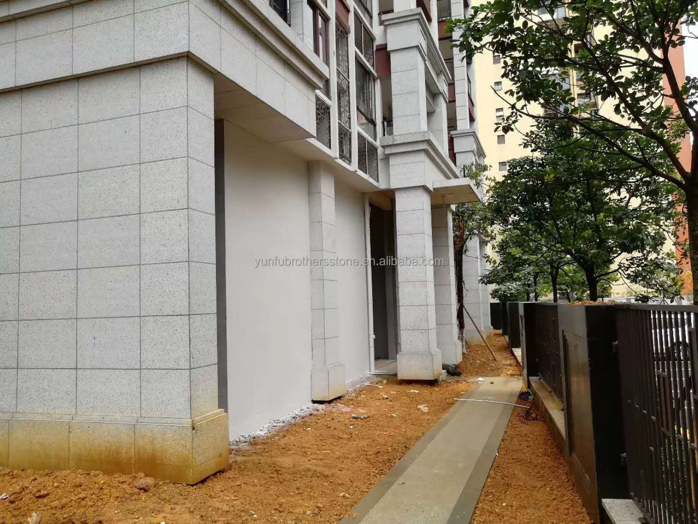 Outdoor Stair Columns with Building Stone Flooring Modern British White Granite Tile