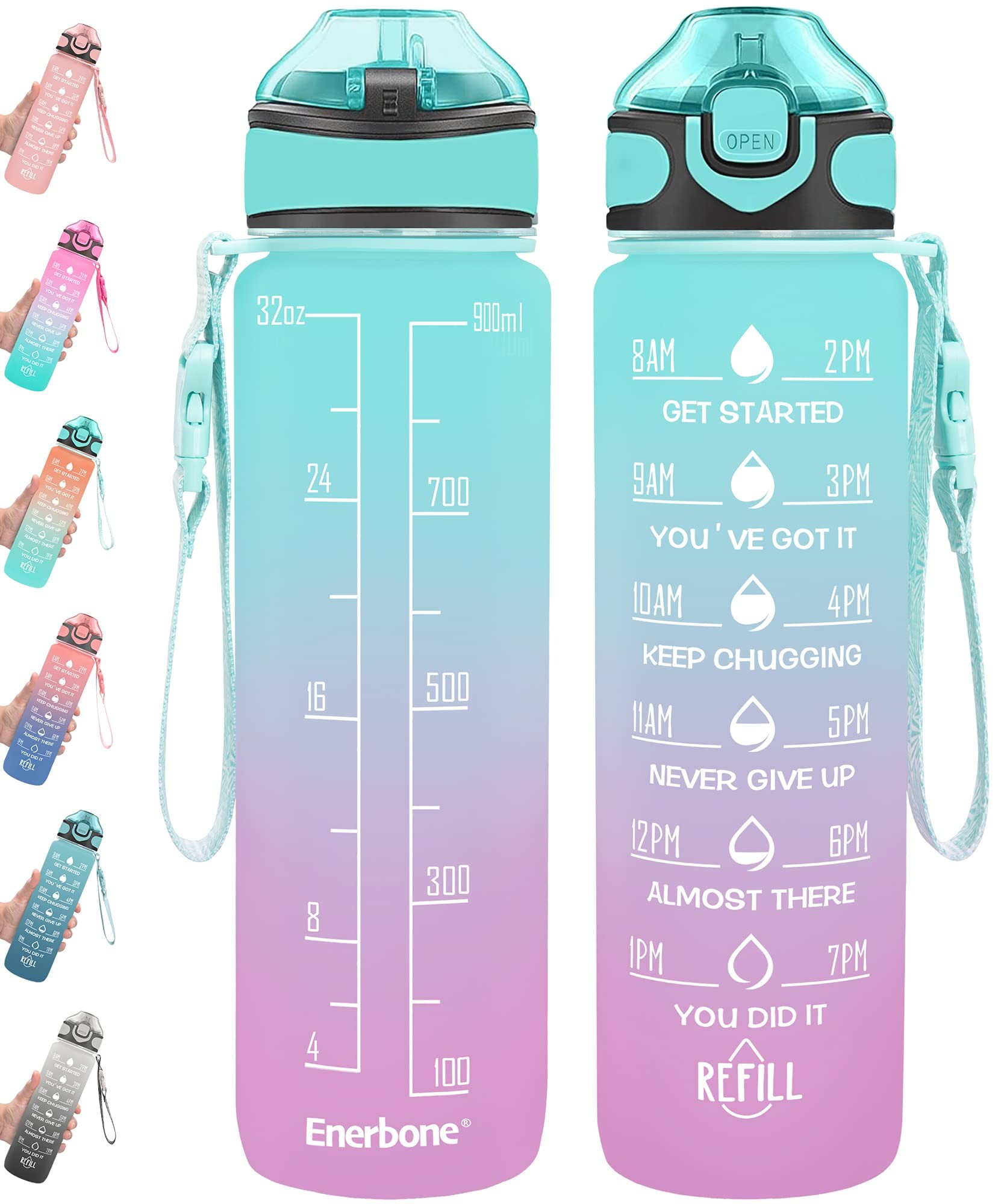 Large Capacity Stylish Reusable Eco Friendly 1 Litre Water Bottle Gym Plastic Water Bottle With Leak Proof And One Click Open Customized Logo