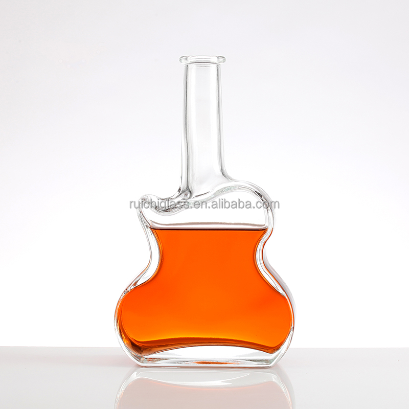750ml Guitar Shaped Glass Bottles for Customized Vodka and Whisky Custom Make Customized