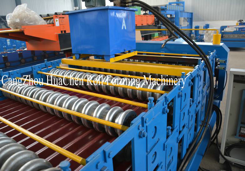 7.5KW 0.3 - 0.8mm Double Layer Roll Forming Machine 380V 50Hz 3 Phases
