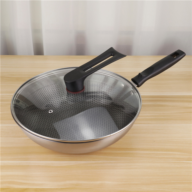 Stainless Steel Non Stick 32cm Fry Pan LFGB Certification Honeycomb Frying Pan