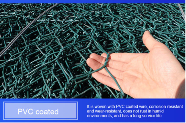 Woven 3.2mm PVC Coated Hexagonal Gabion Mesh Baskets ISO 9001