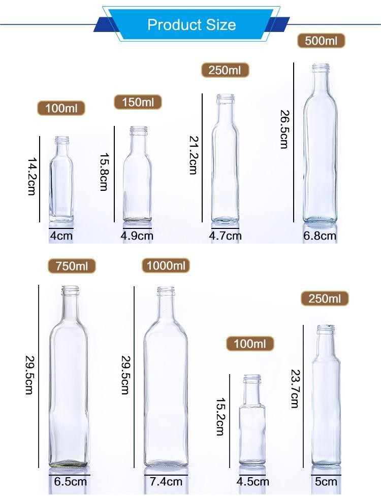 Refillable Glass Olive Oil Bottles Bulk Marasca Bottle 500ml 250ml ODM