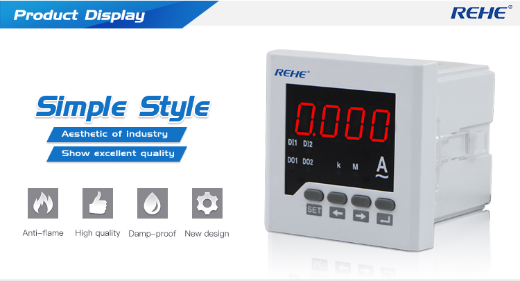 80*80 Single phase ampere meter/current panel meter for distribution box