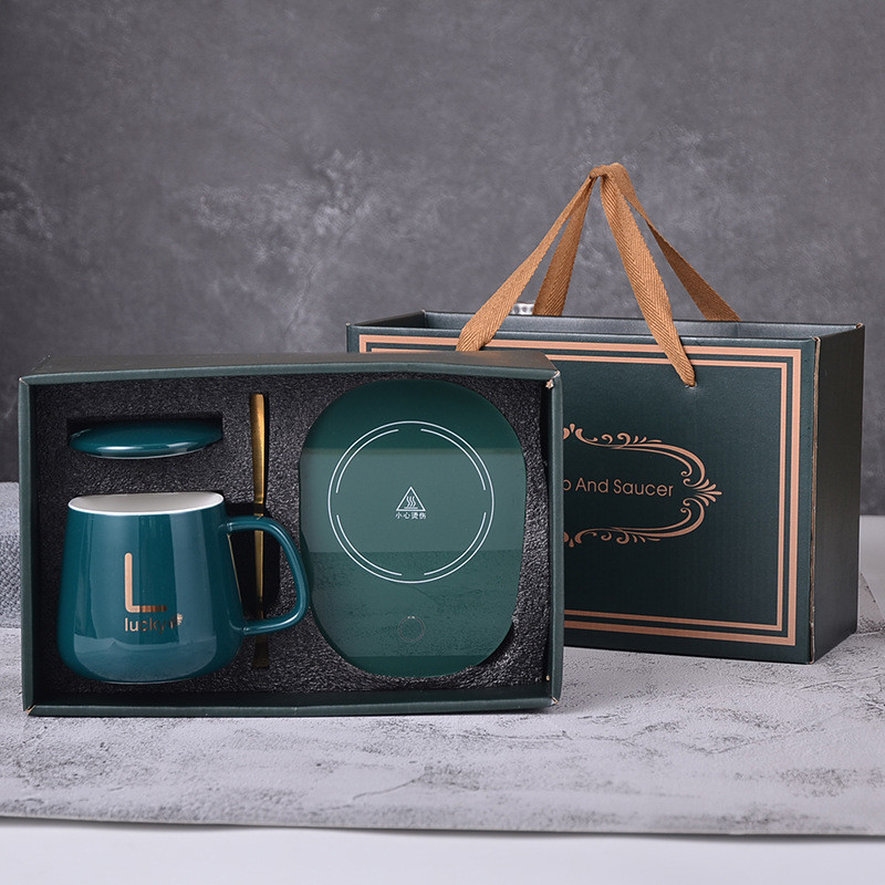 Elegant Minimalist Personalized Ceramic Coffee Mugs Ceramic Mug With Heating Pad 420ml Heated Base Temperature Control Customizable Colors Easy To