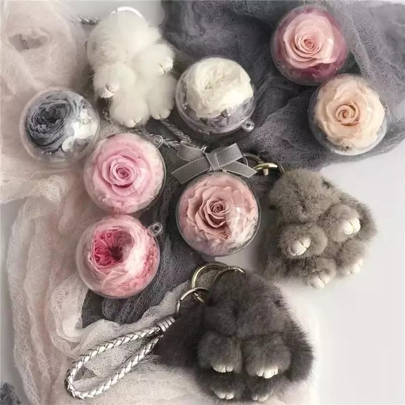 New Design Round Flowers Car Hanging Pendant Box Preserved Flower Christmas gift