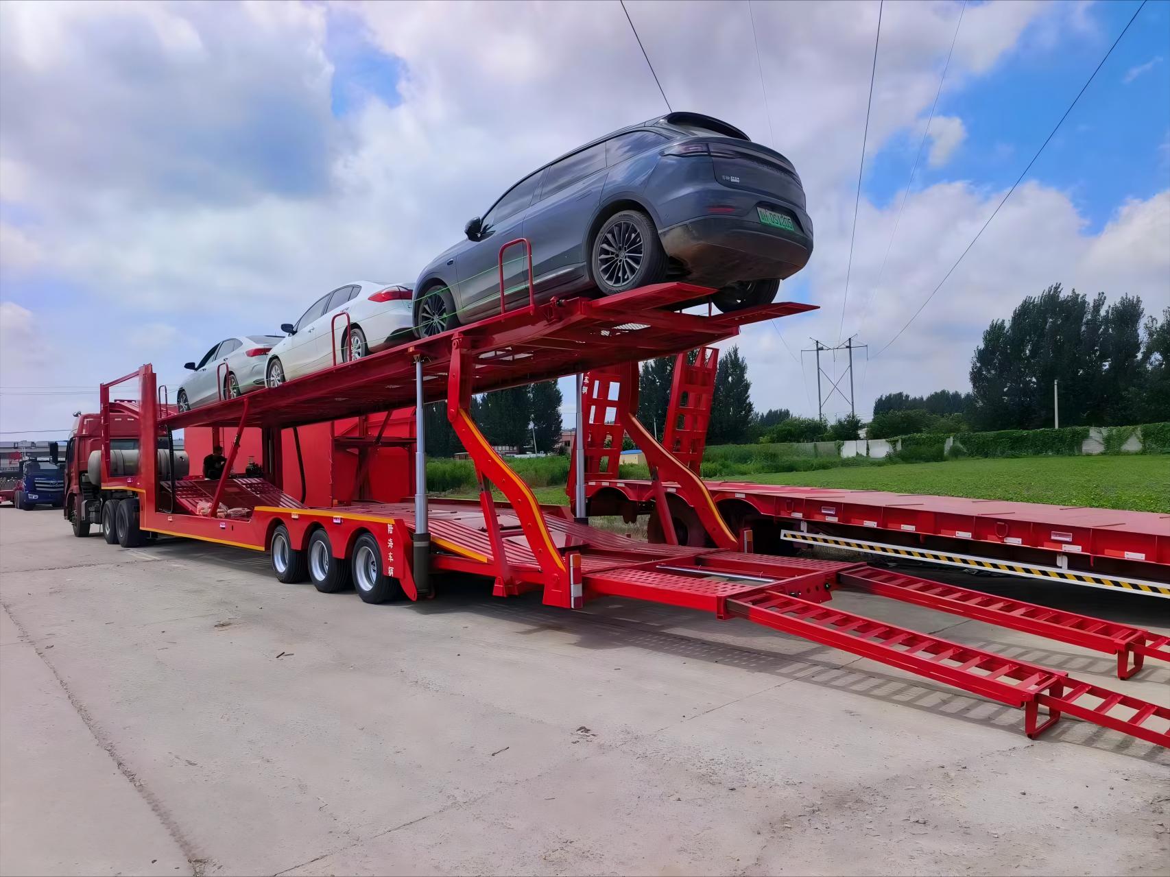CIMC Stainless Steel 2/3 Axle 8-9 Land Road Car Trailer Semi Carrier Trailer Car Transport Semi Trailer