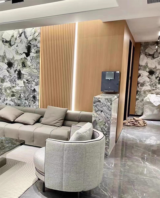 Natural Stone Polished Emerald Green Onyx Marble Slab For Interior Wall Decoration