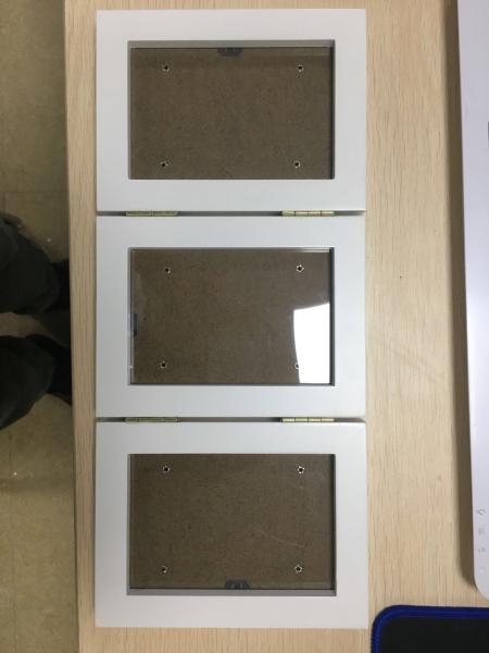 Small Acrylic Cover Baby Clay Frame , White Baby Photo Frame Hand Foot Clay