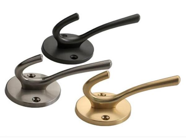 Simle Modern Cap Holder Brushed Brass Bag Holder Zinc Cloth Hook Bathroom