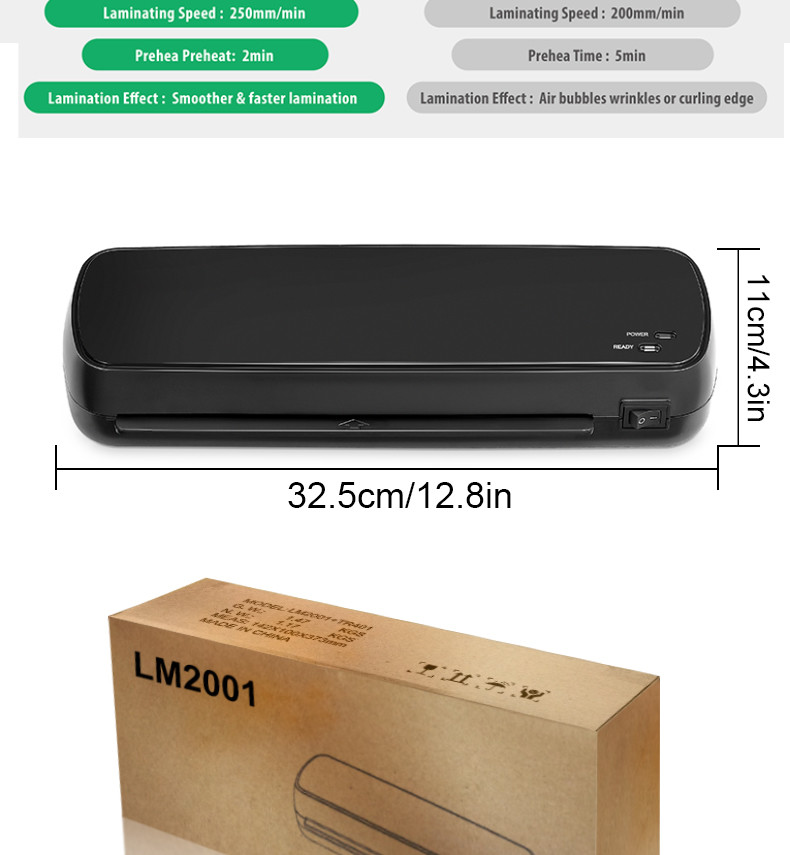 236mm A4 Desktop Laminator Machine paper photo laminating device for home office LM2001