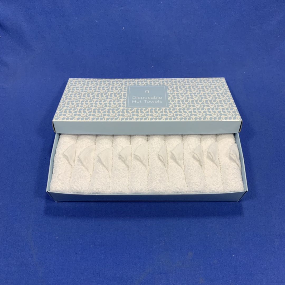 J/C White rolled cotton airline towel in box