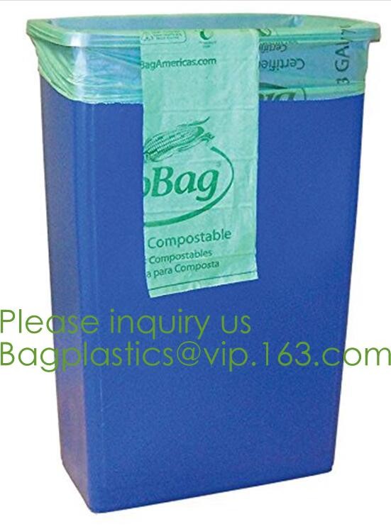 Eco-friendly Roll Compostable Plastic Bag Drawstring Biodegradable Garbage Bags,cornstarch custom compostable biodegrada