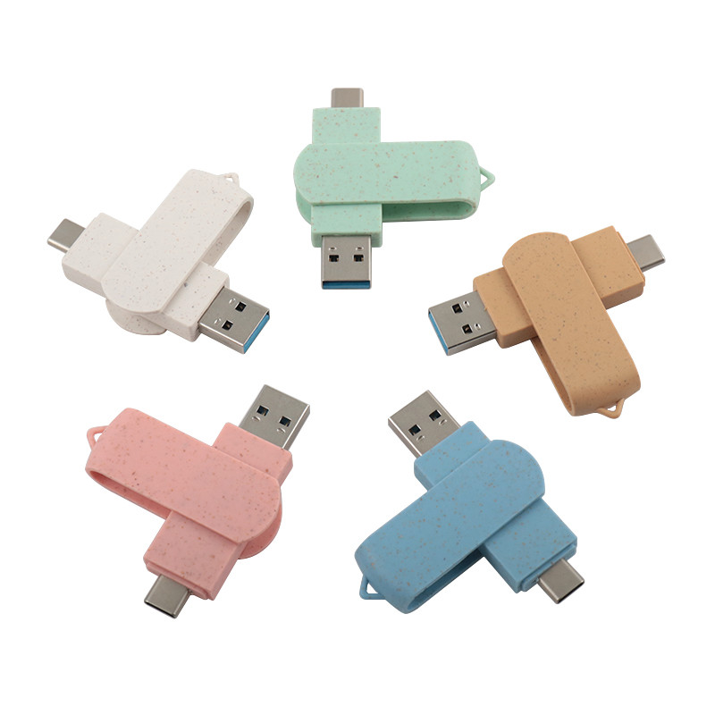 Recyclable Materials USB Flash Drive With Type C U Disk For Data Storage