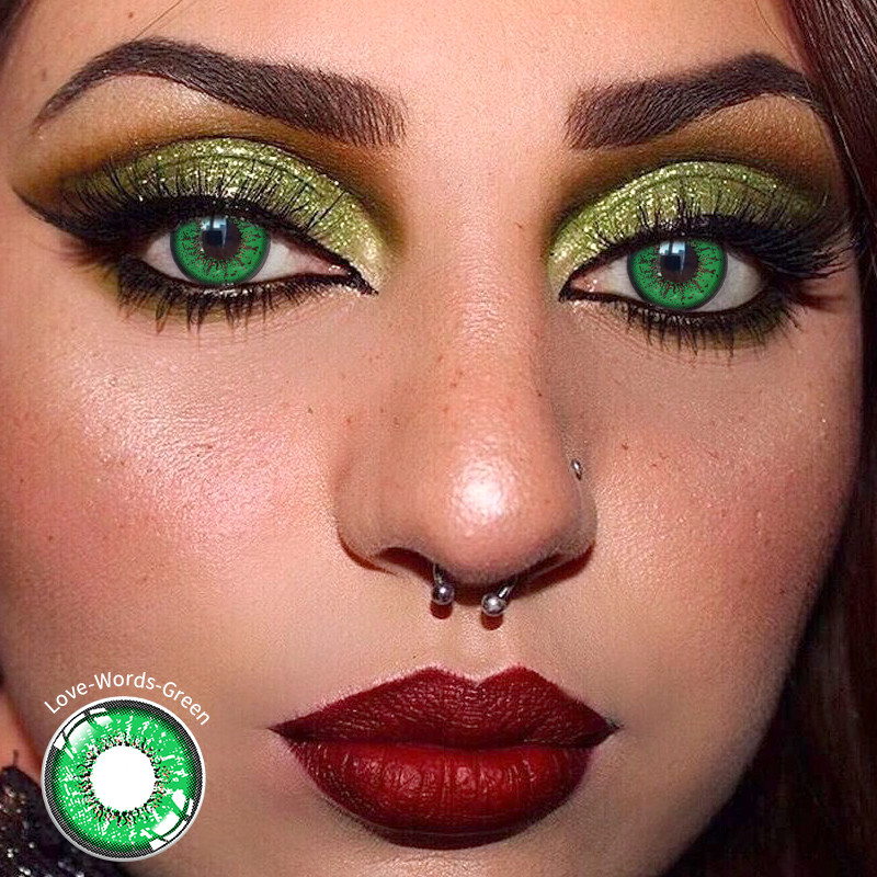 CE0197 Natural Yearly Wildcat Green Contact Lens 3 Tones